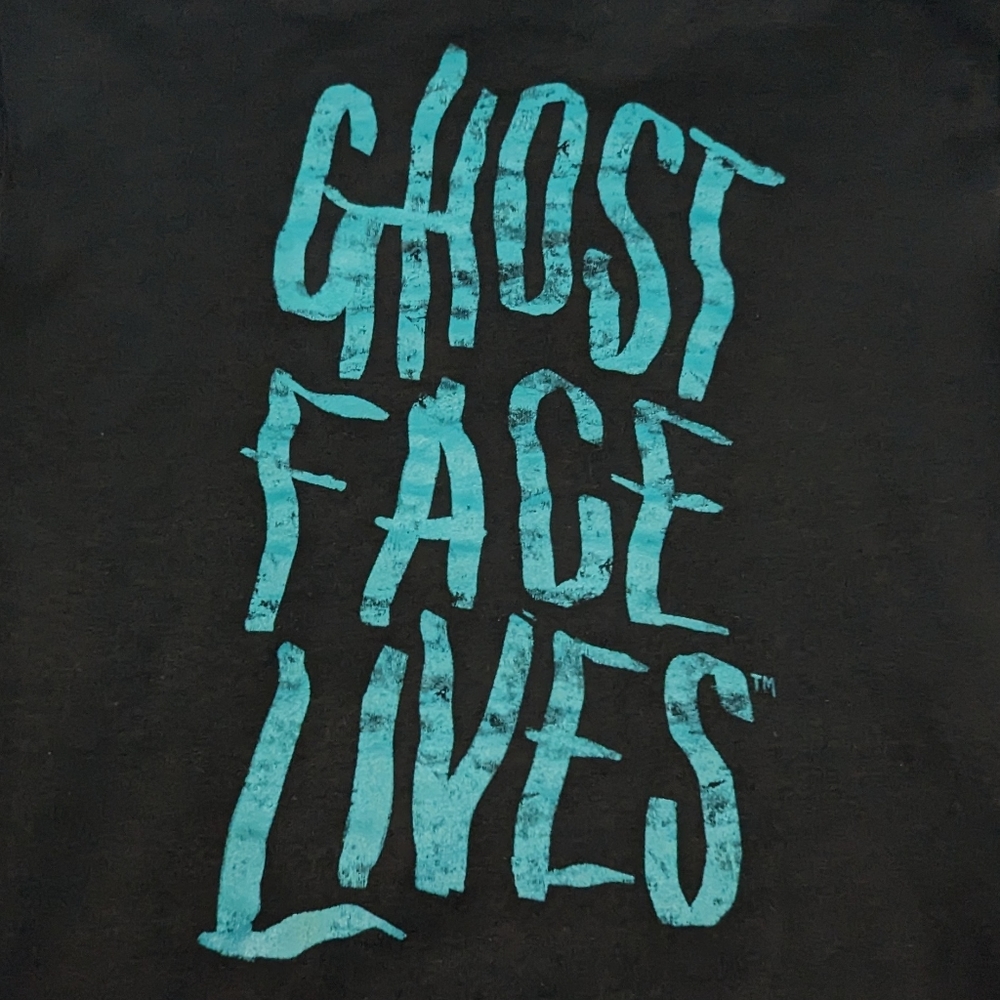 Hot Topic Ghost Face Sweatshirt Hoodie Sz Medium Black Front Pocket Long Sleeve - Picture 13 of 13